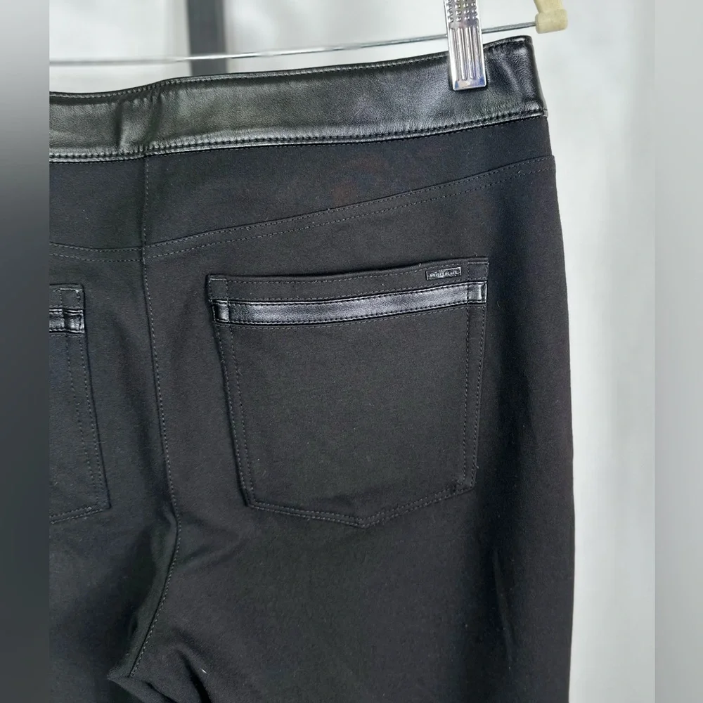 White House Black Market Vegan Leather Front Leggings Size 8 Long- LIKE NEW